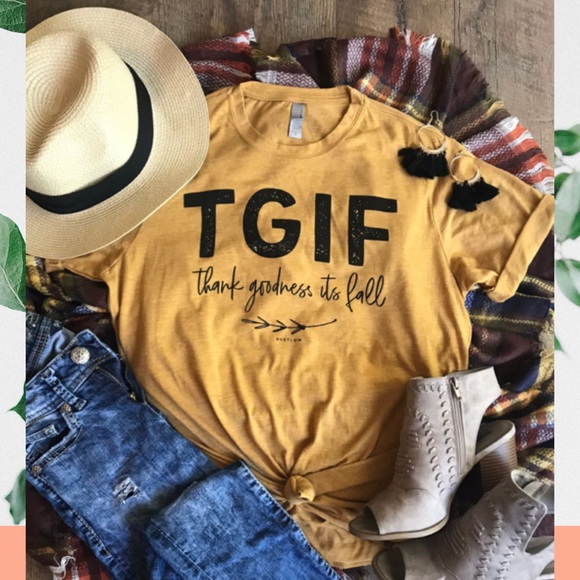 TGIF Thank Goodness Its Fall Tee - Picture 1 of 1